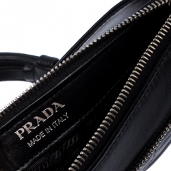 Pre Owned Prada Black Diagramme Leather Belt Bag