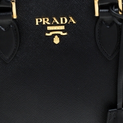 Prada Black Saffiano Leather Borsa A Mano Tote 