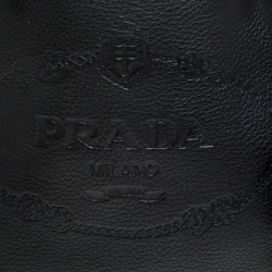 Pre Owned Prada Black Vitello Leather Shopper Tote