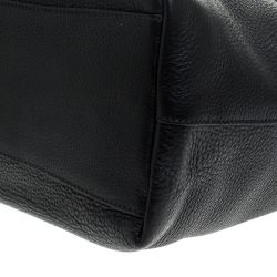 Pre Owned Prada Black Vitello Leather Shopper Tote