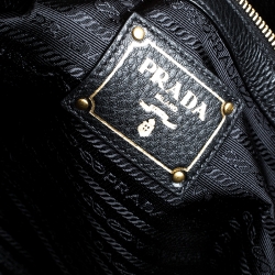Pre Owned Prada Black Vitello Leather Shopper Tote