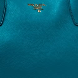 Pre Owned Prada Teal Leather Vitello Daino Sacca 2 Manici Hobo