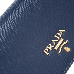 Pre Owned Prada Blue Leather Mini Bandoliera Crossbody Bag