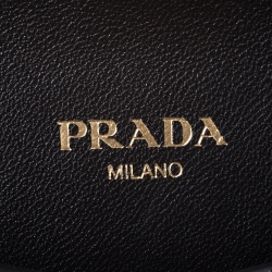 Pre Owned Prada Black Vitello Move Leather Envelope Wallet