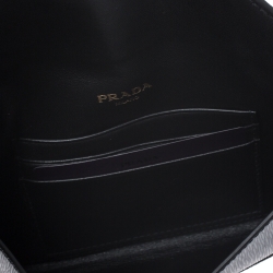 Pre Owned Prada Black Vitello Move Leather Envelope Wallet