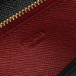 Pre Owned Prada Black Saffiano Leather Travel Wallet