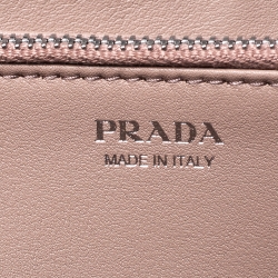 Pre Owned Prada Black Saffiano Leather Zip Around Wallet