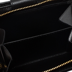 Pre Owned Prada Black Nylon and Leather French Wallet