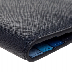 Pre Owned Prada Navy Blue Saffiano Leather Bifold Wallet