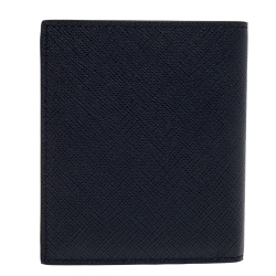 Pre Owned Prada Navy Blue Saffiano Leather Bifold Wallet