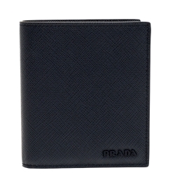 Pre Owned Prada Navy Blue Saffiano Leather Bifold Wallet
