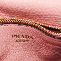 Pre Owned Prada Pink Vitello Daino Leather Flap Crossbody Bag