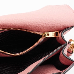 Pre Owned Prada Pink Vitello Daino Leather Flap Crossbody Bag