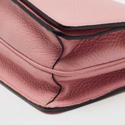 Pre Owned Prada Pink Vitello Daino Leather Flap Crossbody Bag