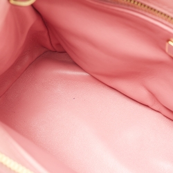 Pre Owned Prada Pink Saffiano Lux Leather Small Star Moon Galleria Double Zip Tote