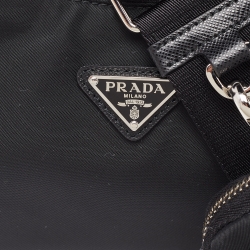 Pre Owned Prada Black Nylon and Leather Re-Edition 2005 Shoulder Bag