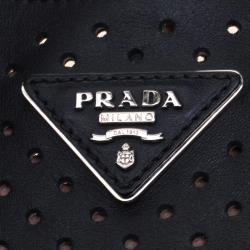 Pre Owned Prada Black City Fori Leather Hobo