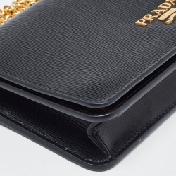 مملوكة مسبقًا Prada Black Vitello Move Leather Wallet On Chain