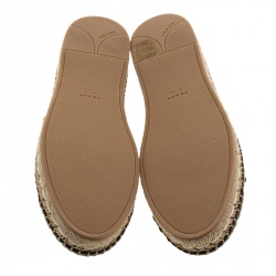 Pre Owned Prada Black Leather Bow Detail Espadrilles Size 36