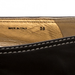 Pre Owned Prada Black Leather Bow Detail Espadrilles Size 36