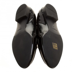 Pre Owned Prada Black Patent Leather Loafers Size 40
