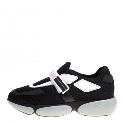 Pre Owned Prada Monochrome Mesh Cloudbust Low Top Sneakers Size 36