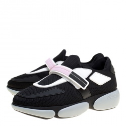 Pre Owned Prada Monochrome Mesh Cloudbust Low Top Sneakers Size 36