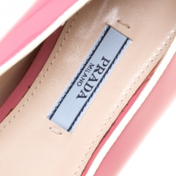Pre Owned Prada Blush Pink Patent Leather Smoking Slippers Size 38.5