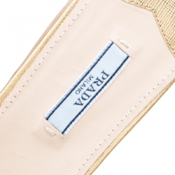 Pre Owned Prada Metallic Gold Saffiano Leather Flat Slides Size 39