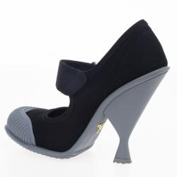 مملوكة مسبقًا Prada Black Extended Cap-Toe Mary Jane Pumps Size 38.5