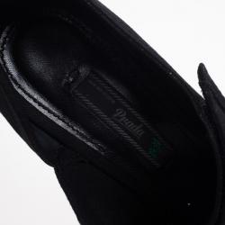 مملوكة مسبقًا Prada Black Extended Cap-Toe Mary Jane Pumps Size 38.5