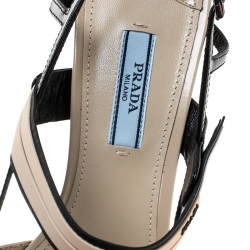 Prada Two Tone Leather Pointed Toe Slingback Sandals Size 41