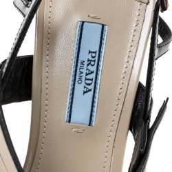 Prada Two Tone Leather Pointed Toe Slingback Sandals Size 39