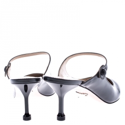 Pre Owned Prada Black Leather Pointed Toe Mules Size 39