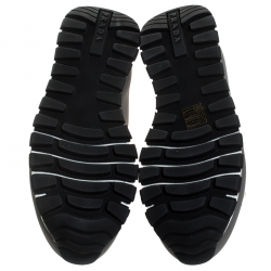 Pre Owned Prada Grey Canvas Crystal Embellished Slip On Sneakers Size 36.5