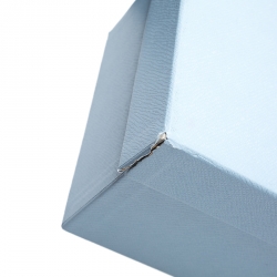 Pre Owned Prada Blue Satin Crystal Embellished Peep Toe Mules Size 38