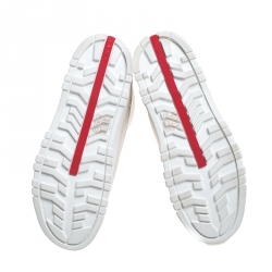 Pre Owned Prada Sport White Leather Platform Wedge Mid Calf Winter Boots Size 39