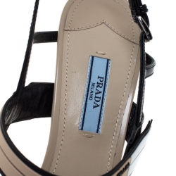 Prada Two Tone Leather Pointed Toe Slingback Sandals Size 40