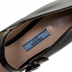 Pre Owned Prada Black Patent Leather Mary Jane Pumps Size 39.5