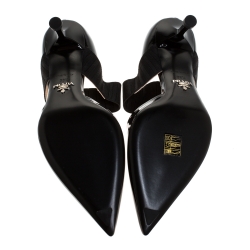 Pre Owned Prada Black Patent Leather Pointed Toe Pumps Size 38.5