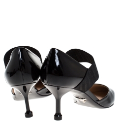 Pre Owned Prada Black Patent Leather Pointed Toe Pumps Size 38.5