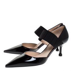 Pre Owned Prada Black Patent Leather Pointed Toe Pumps Size 38.5