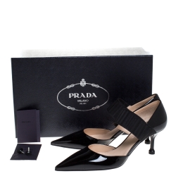 Pre Owned Prada Black Patent Leather Pointed Toe Pumps Size 38.5