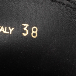 Pre Owned Prada Black Leather Platform Loafers Size 38
