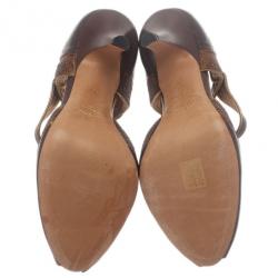 Pre Owned حذاء برادا جلد بني ماري جين مقاس 40