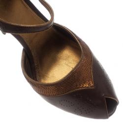 Pre Owned حذاء برادا جلد بني ماري جين مقاس 40