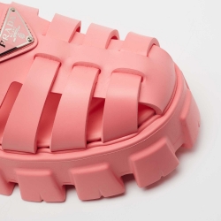 Pre Owned Prada Pink Rubber Slingback Sandals Size 39