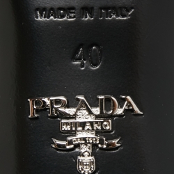 Pre Owned Prada Mint Green Satin Crystal Embellished Logo Slide Sandals Size 40