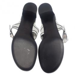 Pre Owned Prada White Leather Thong Sandals Size 41
