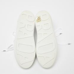 Pre Owned Prada White Leather Lace-Up Sneakers 35